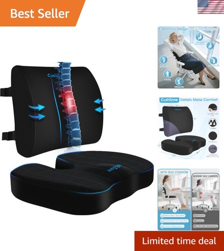 Ergonomic black seat cushion - black,
